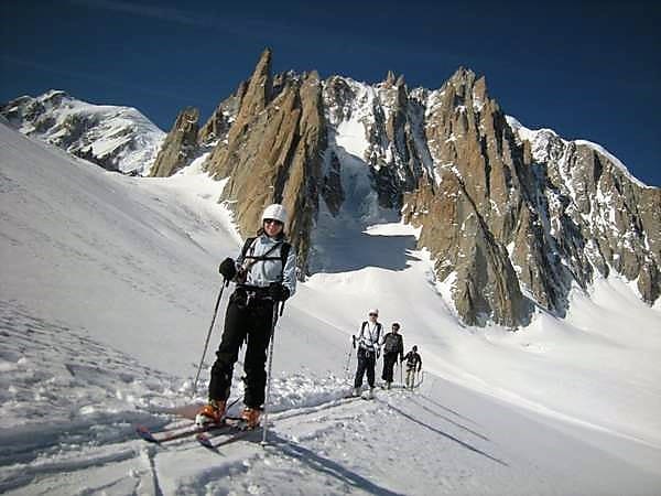 ski randonnée dans le haut de la vallée blanche chamonix