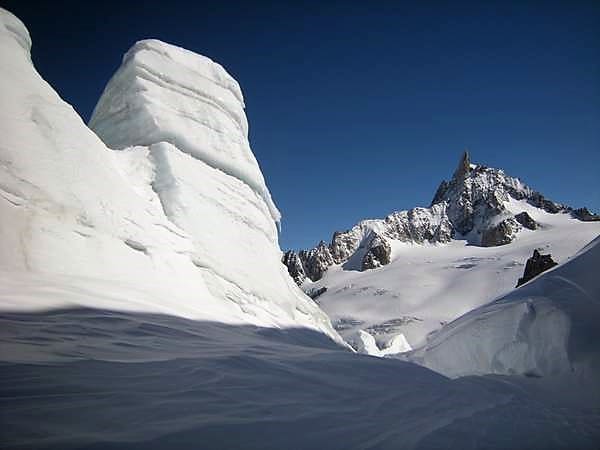 ski randonnée dans le haut de la vallée blanche chamonix