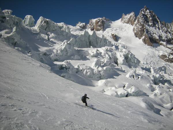 Descente à skis du glacier de Toule - Vallée Blanche