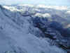 Aiguille du Midi, vue plongeante sur le glacier des Bossons