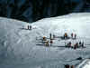 Vallée  Blanche, Départ de la descente a skis