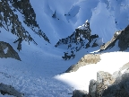 brèche Puiseux : vue plogeante du couloir