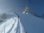 Descente de la Vallee Blanche de l'aiguille du Midi à Chamonix Mont-Blanc
