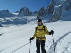 Descente de la Vallee Blanche de l'aiguille du Midi à Chamonix Mont-Blanc