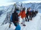 Descente de la Vallee Blanche de l'aiguille du Midi à Chamonix Mont-Blanc