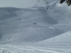 Descente de la Vallee Blanche de l'aiguille du Midi à Chamonix Mont-Blanc