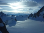 Descente de la Vallee Blanche de l'aiguille du Midi à Chamonix Mont-Blanc