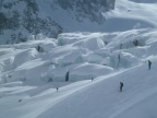 Descente de la Vallee Blanche de l'aiguille du Midi à Chamonix Mont-Blanc