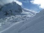 Descente de la Vallee Blanche de l'aiguille du Midi à Chamonix Mont-Blanc