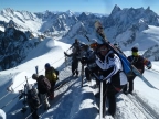 Descente de la Vallee Blanche de l'aiguille du Midi à Chamonix Mont-Blanc