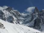 Descente de la Vallee Blanche de l'aiguille du Midi à Chamonix Mont-Blanc