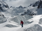 Descente de la Vallee Blanche de l'aiguille du Midi à Chamonix Mont-Blanc
